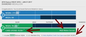 how fast i earned my MQD exempt spend for delta with amex