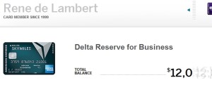 screen shot of my delta amex spend so far 2016