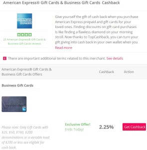 top cash back amex gift cards