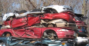 wrecked car
