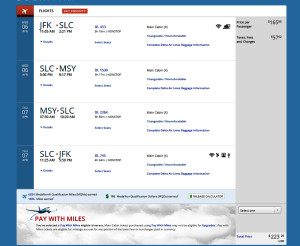 JFK-SLC-MSY April Delta Trip Summary
