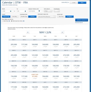 dtw to fra in may 2016 award sale delta