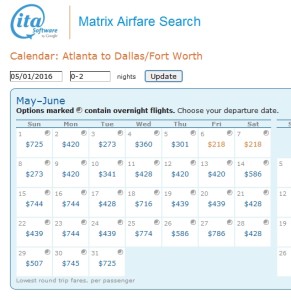 matrix atl to slc to dfw rt 1