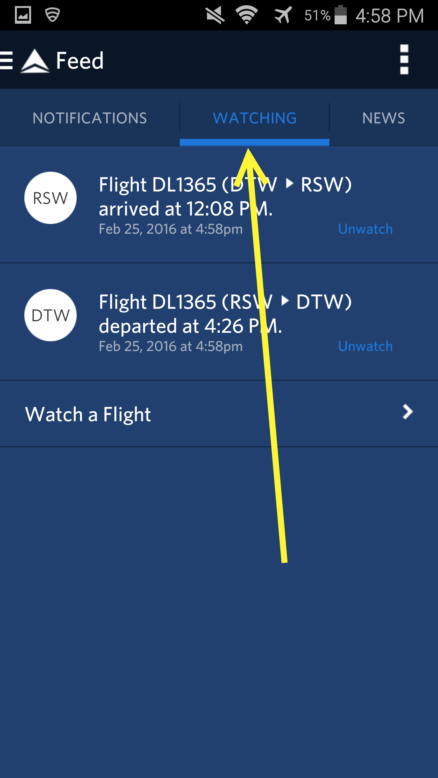 Tracker Delta Flight Status - pabf6er