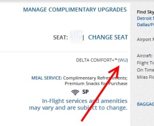 delta codes the comfort plus upgrade as WU
