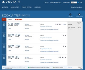 sfo to dfw via dtw delta-com