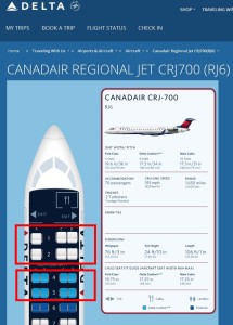 skywest delta crj700 with only 2 rows of 1st class seats