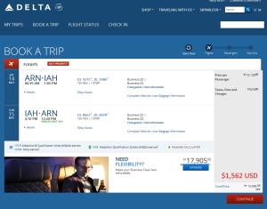 sweden to huston delta-com