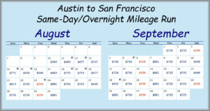 AUS-SFO MR Fare Calendar