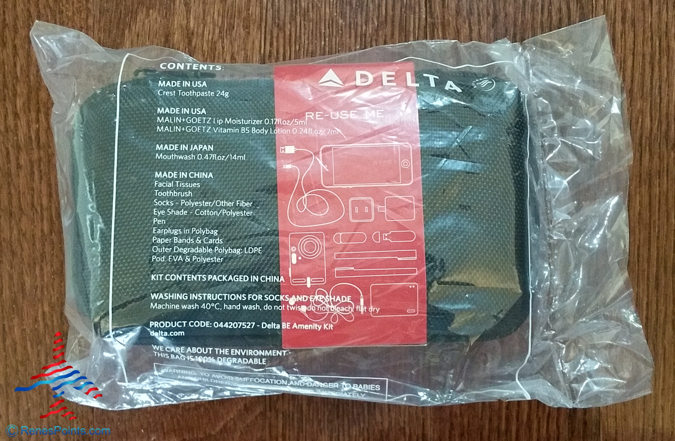 My Delta Million Miler flight – 2016 Delta One TUMI Amenity Kit Black and Gray Review