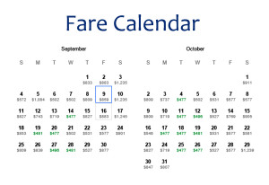 SFO-DUB Sep Oct DL FCal