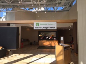 a sign in a building