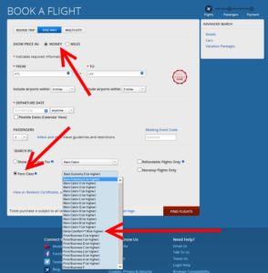 delta fare class order on delta-com