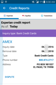 my new delta biz amex card inquiry hit