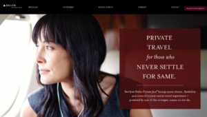 screen shot from delta private jets homepage