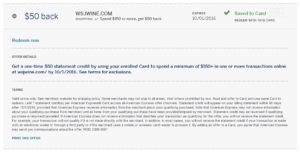 amex sync offer wsjwine