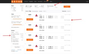 delta search for prem economy