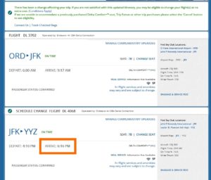 no notice changes to my flights