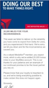 20k skymiles for delay