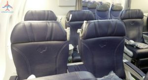 a row of seats in an airplane