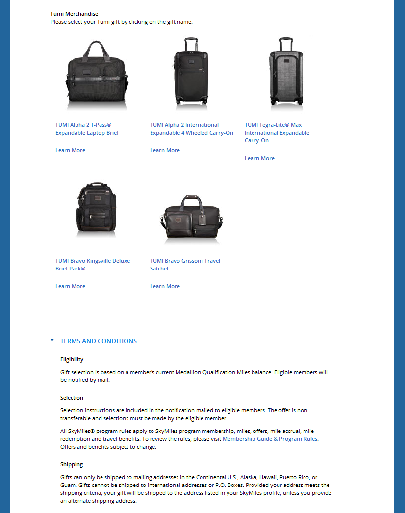 My Delta Million Miler flight – Delta Million Miler Gift Choices & My Selection.