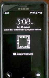 My new phone lock screen with skymiles number bar code