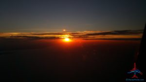 Sunrise approaching SDQ airport RenesPoints Travel Blog