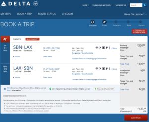 an example of savins with delta amex BOGOF cert renespoints blog