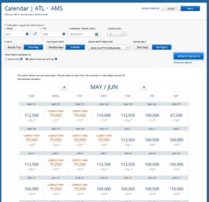 atl to ams biz delta level 1