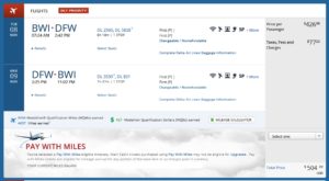 delta-com bwi slc dfw 1st