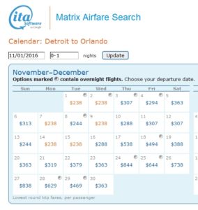 matrix coach dtw-slc-mco