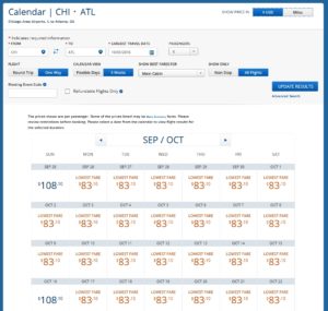 price to buy a ticket chicago to atl sept 2016