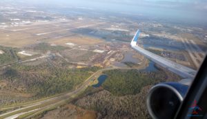 view from a Delta jet in 1st class at takeoff RenesPoints blog