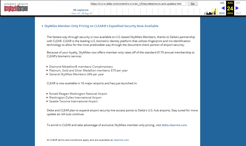 $100 off CLEAR membership now for Delta AMEX card holders! Value “KeepsClimbing “