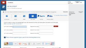 for a long time we can use 3 egift cards plus a credit card to pay on delta-com