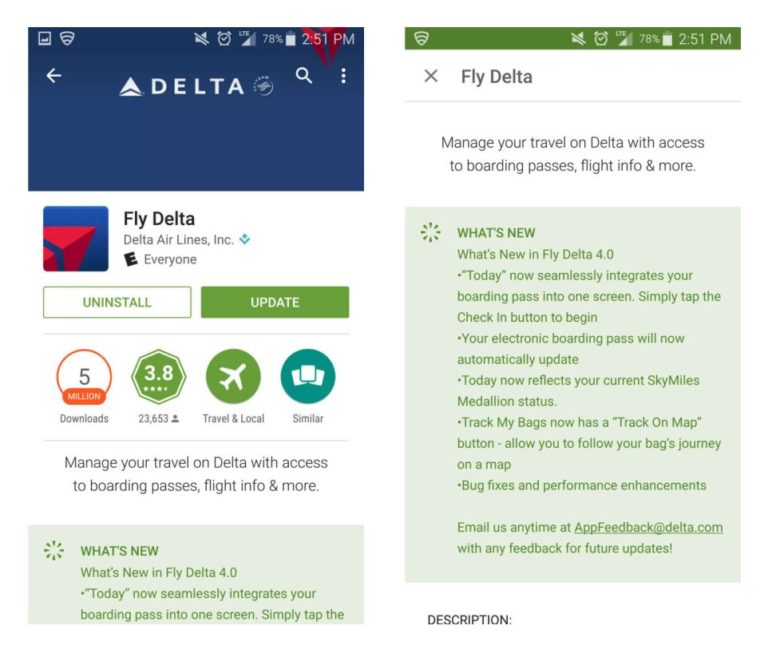 fly delta app delta air lines