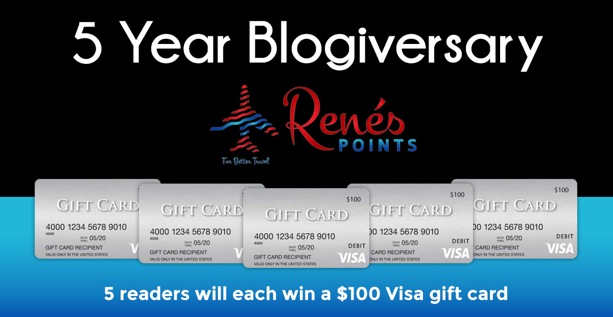 $500 in Visa gift cards GIVEAWAY to mark my 5 year Blogiverary – THANK YOU readers!