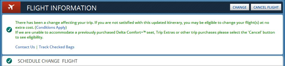 Will Delta notify you about NASTY schedule changes? What about cleared Global or Regional upgrades?