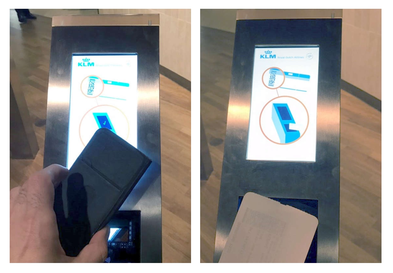 What a great idea KLM – Delta needs this – Sky Club Self Check-in Stands!