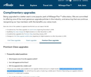 alaska no middle seat upgrade