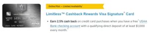 limitless cash back rewards from usaa