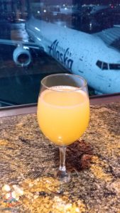 Nice size mimosa in the Alaska Boardroom LAX RenesPoints blog