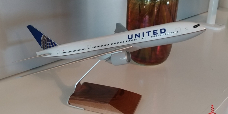 a model airplane on a table