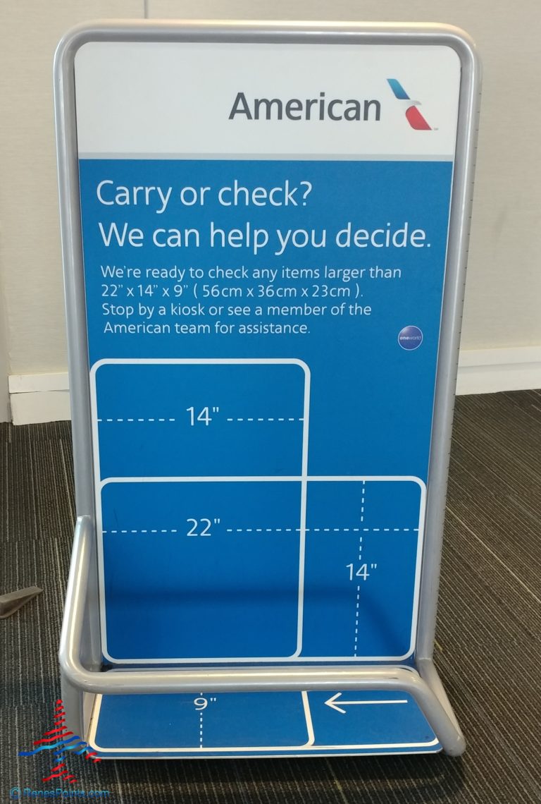 What are the United and American Airlines carryon bag size testers