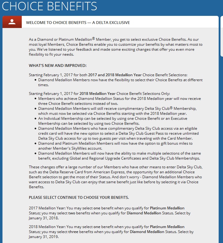 Choosing new Delta Diamond Medallion Choice Benefits 2018 – What to pick depends on you!