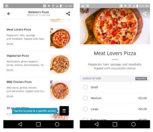 order a pizza from UBEReats app RenesPoints travel blog