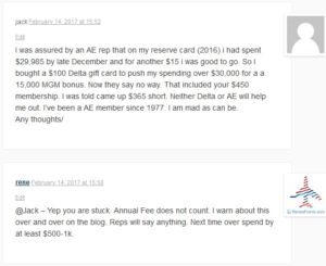 reader jack missed the bonus due to the card annual fee