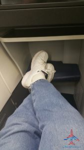 tight foot space delta one 757
