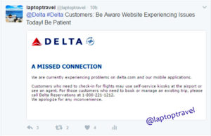 Delta IT Glitch Twitter Post