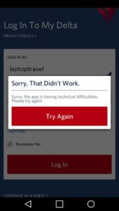 Delta Mobile App Crash